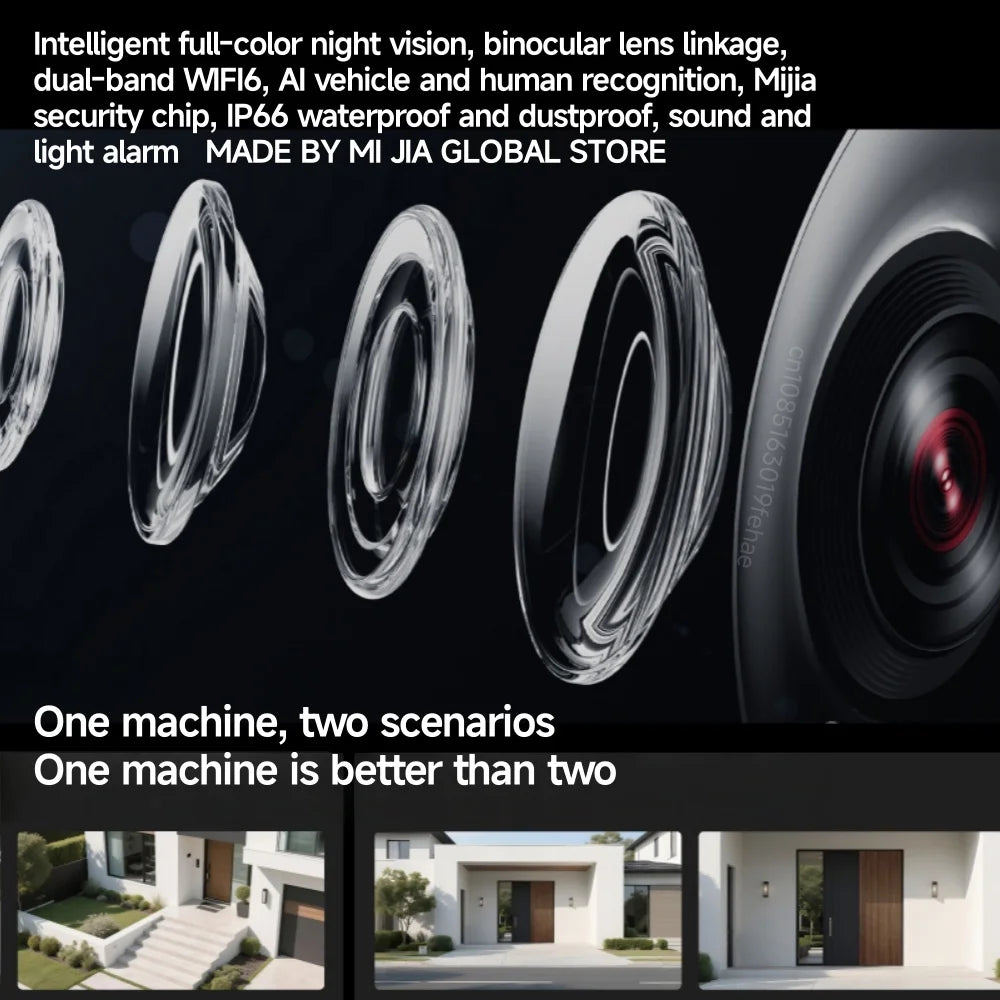 Cámara Exterior Xiaomi Outdoor 4 Doble Lente 5MP 3K - IP66, Seguimiento y Visión Panorámica