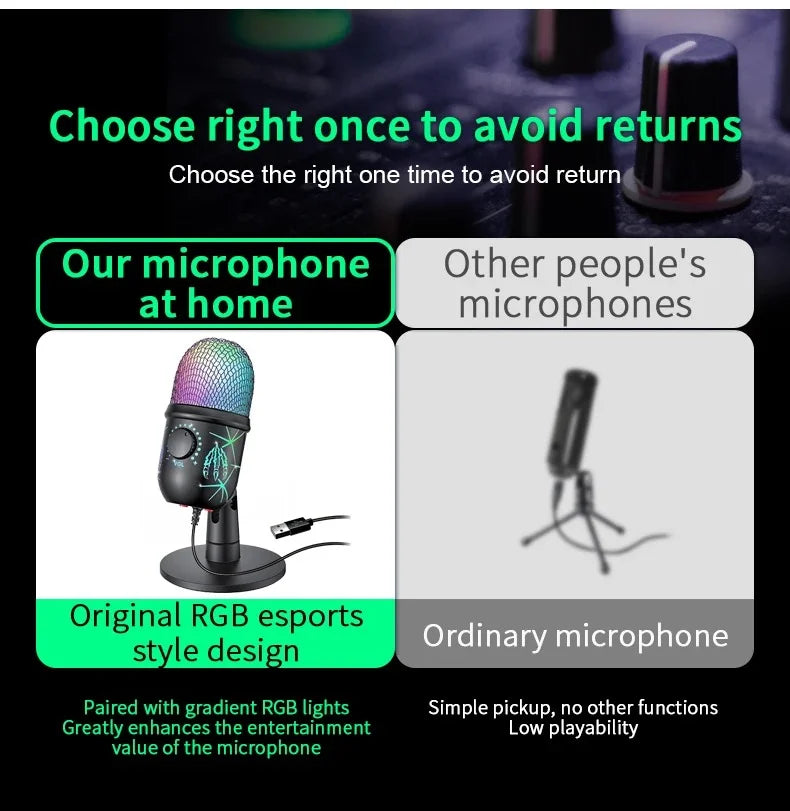 Micrófono Xiaomi Podcast con LED - Reducción de Ruido para PC y Estudio