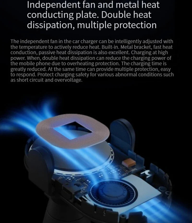 Cargador Inalámbrico Xiaomi para Coche 30W - Carga Rápida con Soporte