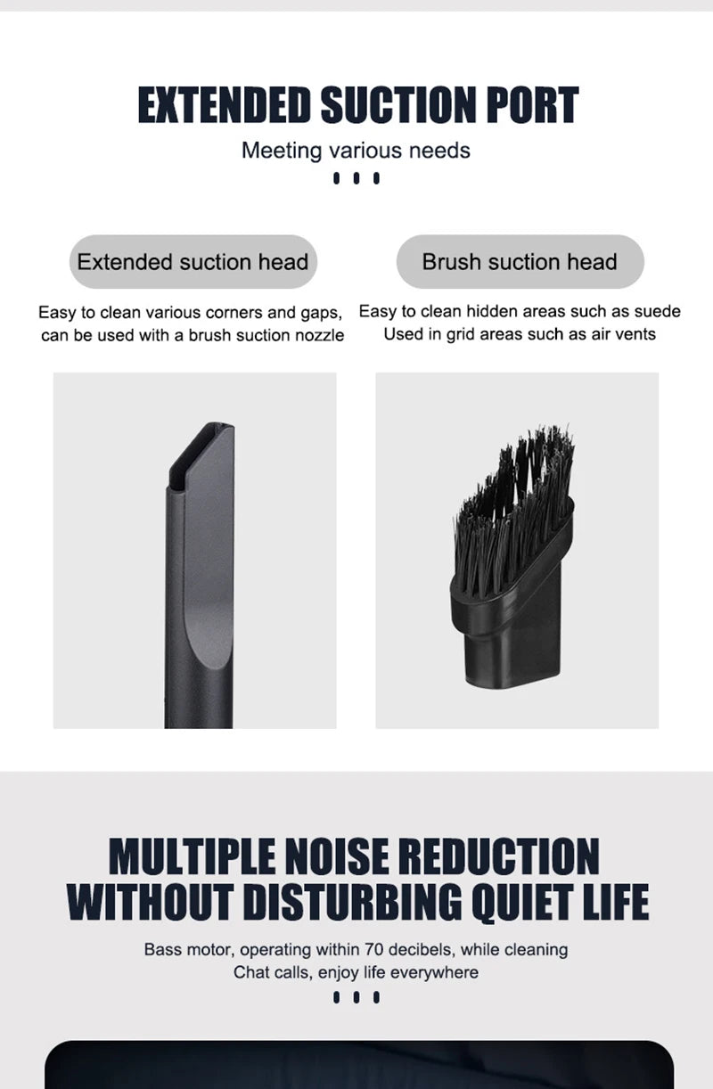 Aspirador Inalámbrico Xiaomi 120W - 29000PA Portátil para Coche y Hogar Recargable