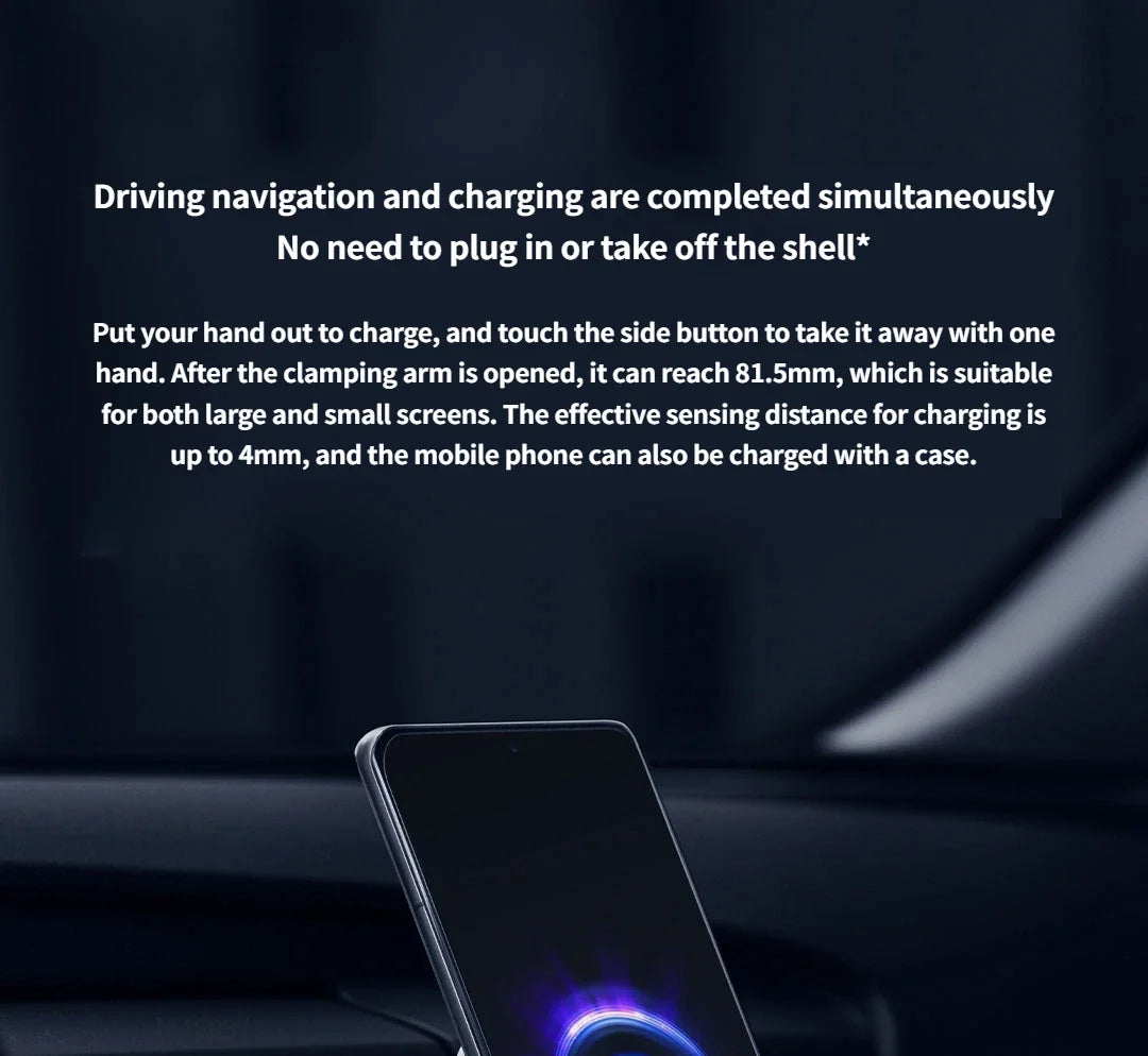 Cargador Inalámbrico Xiaomi para Coche 30W - Carga Rápida con Soporte