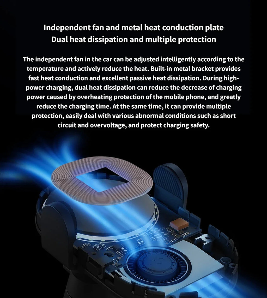 Cargador Inalámbrico Xiaomi para Coche 30W - Carga Rápida con Soporte
