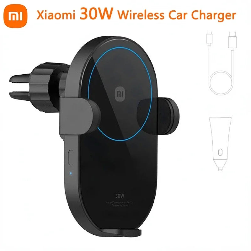 Cargador Inalámbrico Xiaomi para Coche 30W - Carga Rápida con Soporte