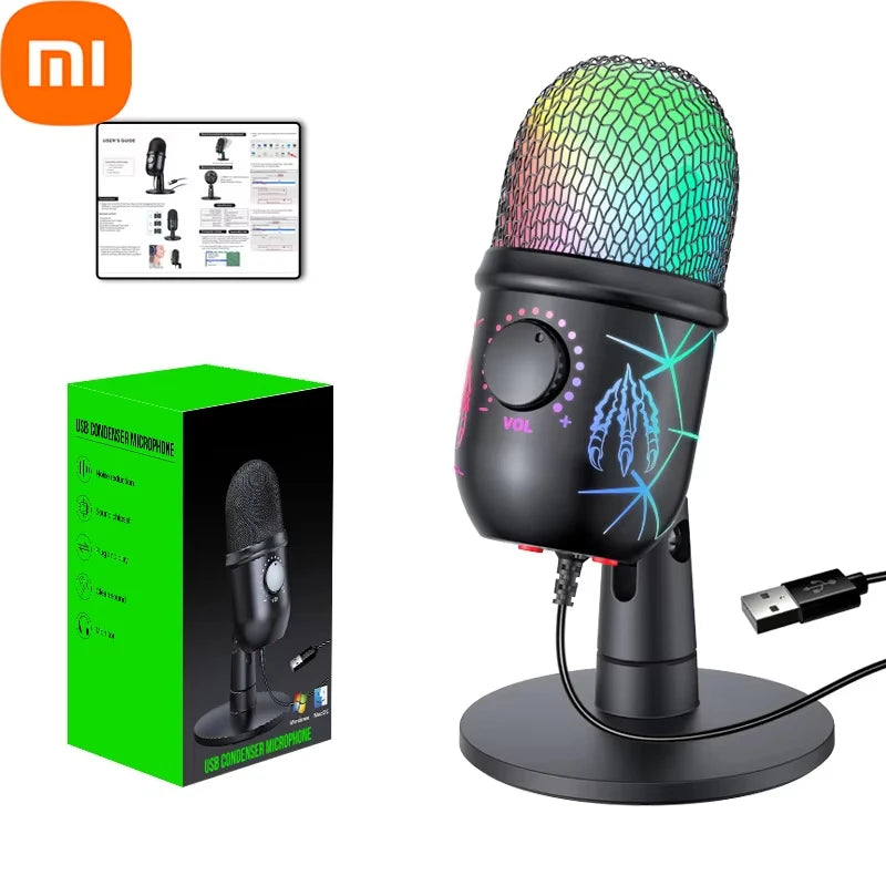 Micrófono Xiaomi Podcast con LED - Reducción de Ruido para PC y Estudio