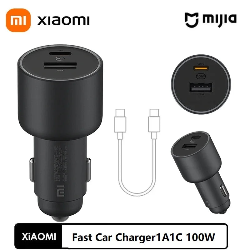 Cargador Xiaomi Original para Coche 100W - Doble USB-A/USB-C Carga Rápida