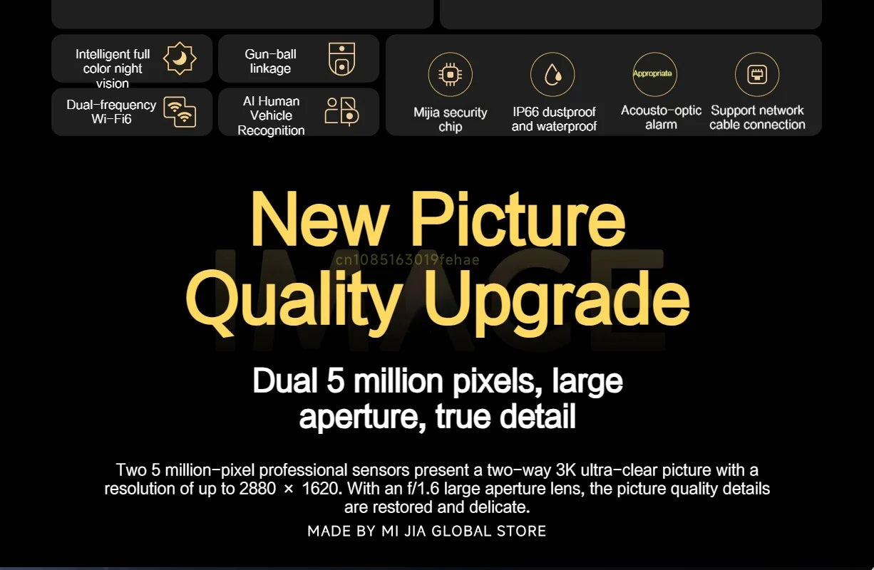 Cámara Exterior Xiaomi Outdoor 4 Doble Lente 5MP 3K - IP66, Seguimiento y Visión Panorámica