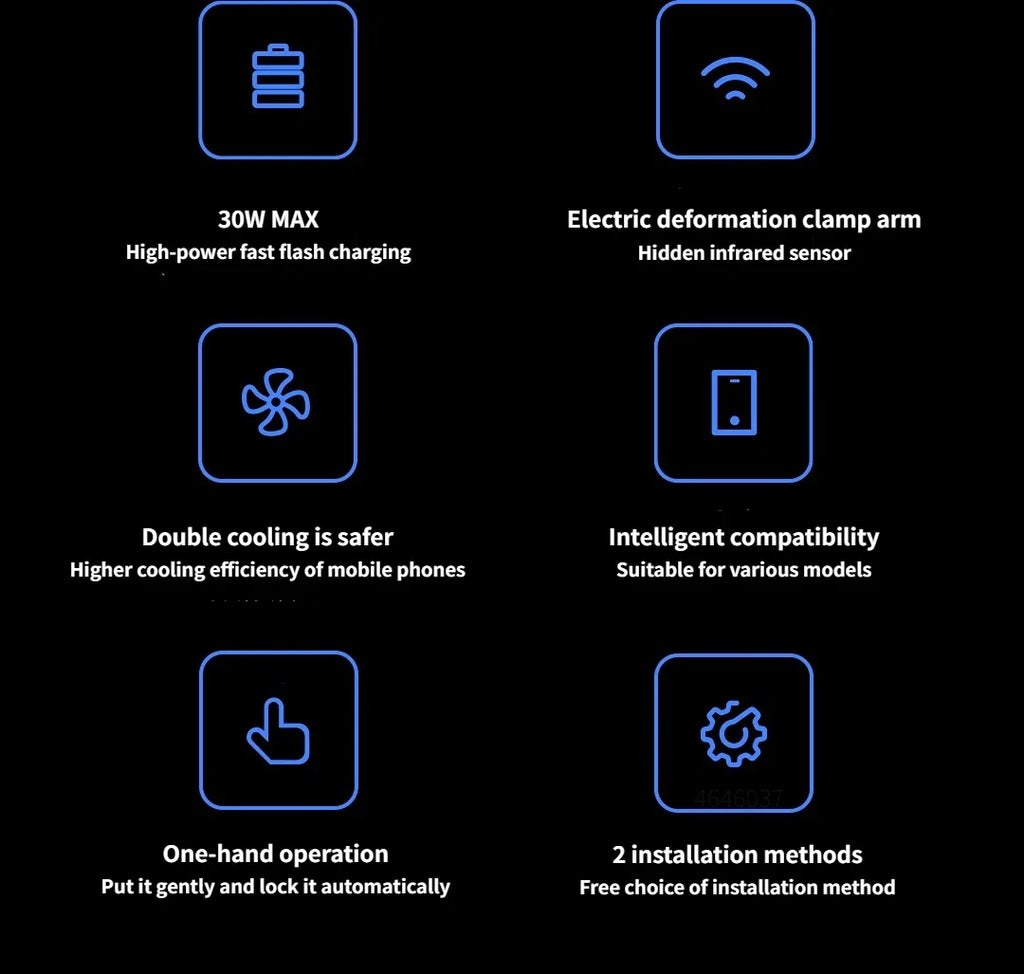 Cargador Inalámbrico Xiaomi para Coche 30W - Carga Rápida con Soporte